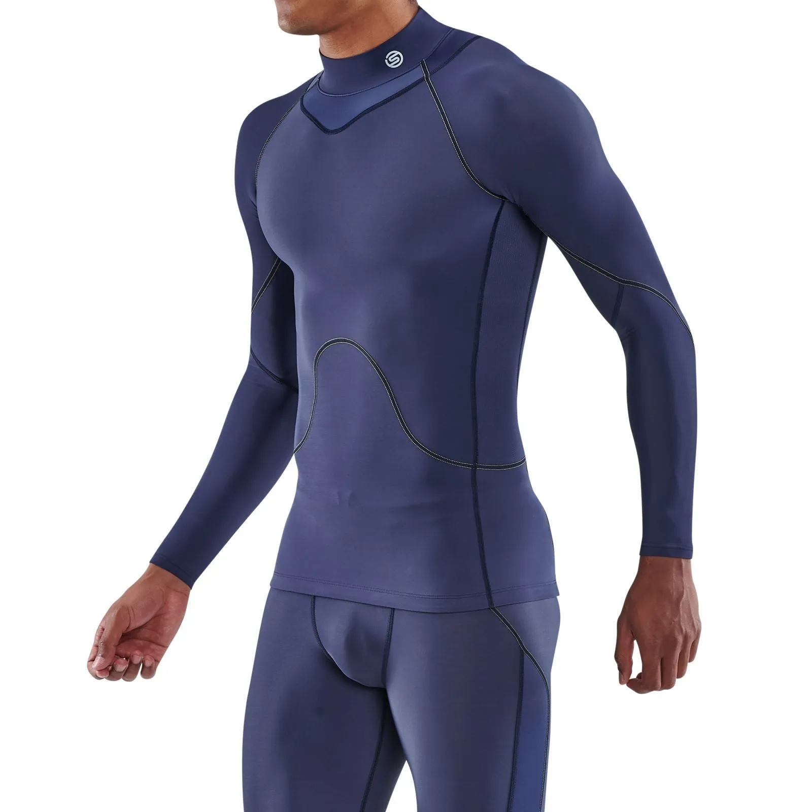 SKINS SERIES-3 MEN'S THERMAL LONG SLEEVE TOP NAVY BLUE