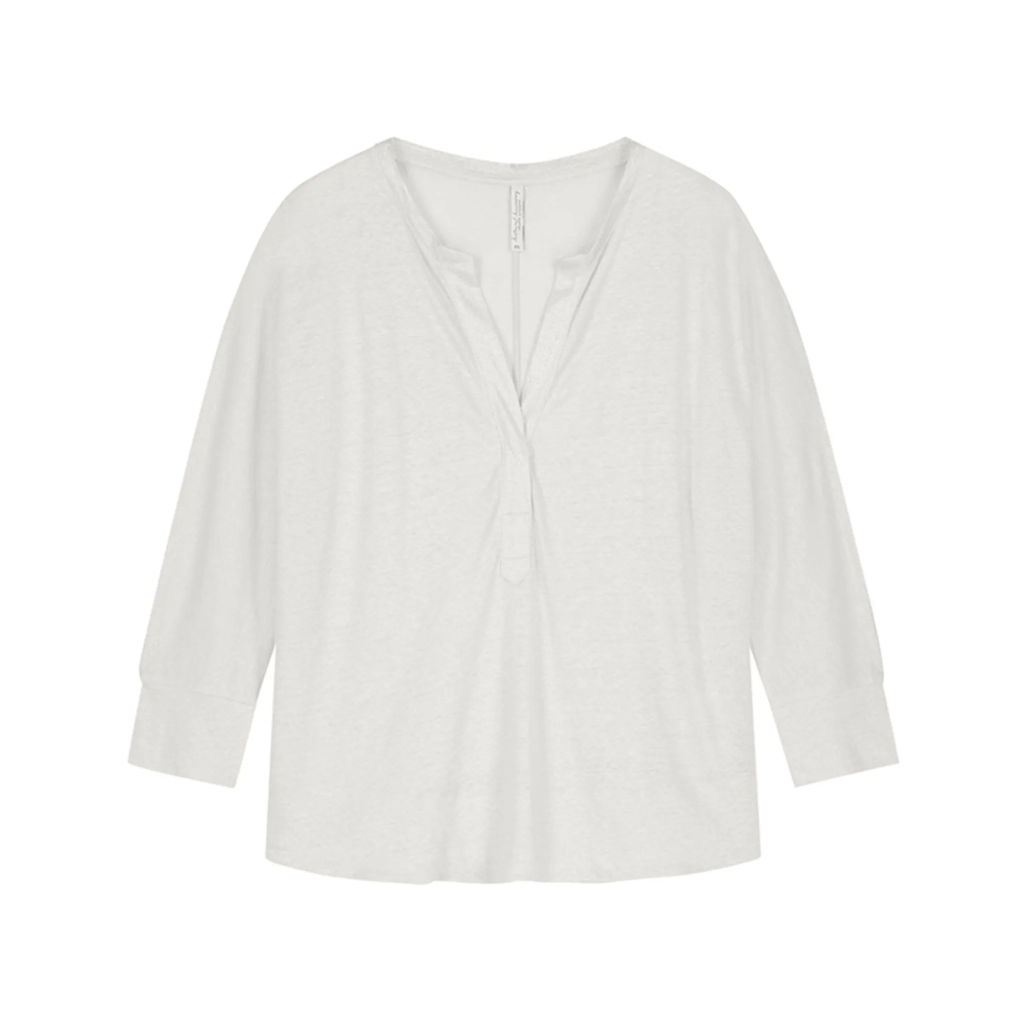 Summum Long Sleeve Linen Jersey Top With 3/4 Sleeves