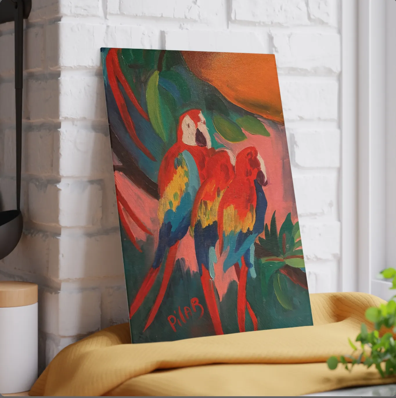 Tempered Glass Cutting Board - 3 Parrots