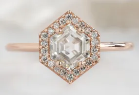 The Dahlia Ring with a .77ct Pink Hexagon Diamond