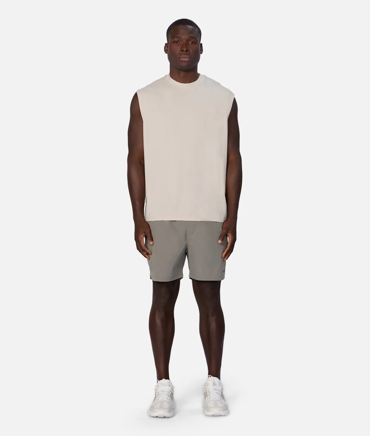 The Freeman Sleeveless Tee - Stone