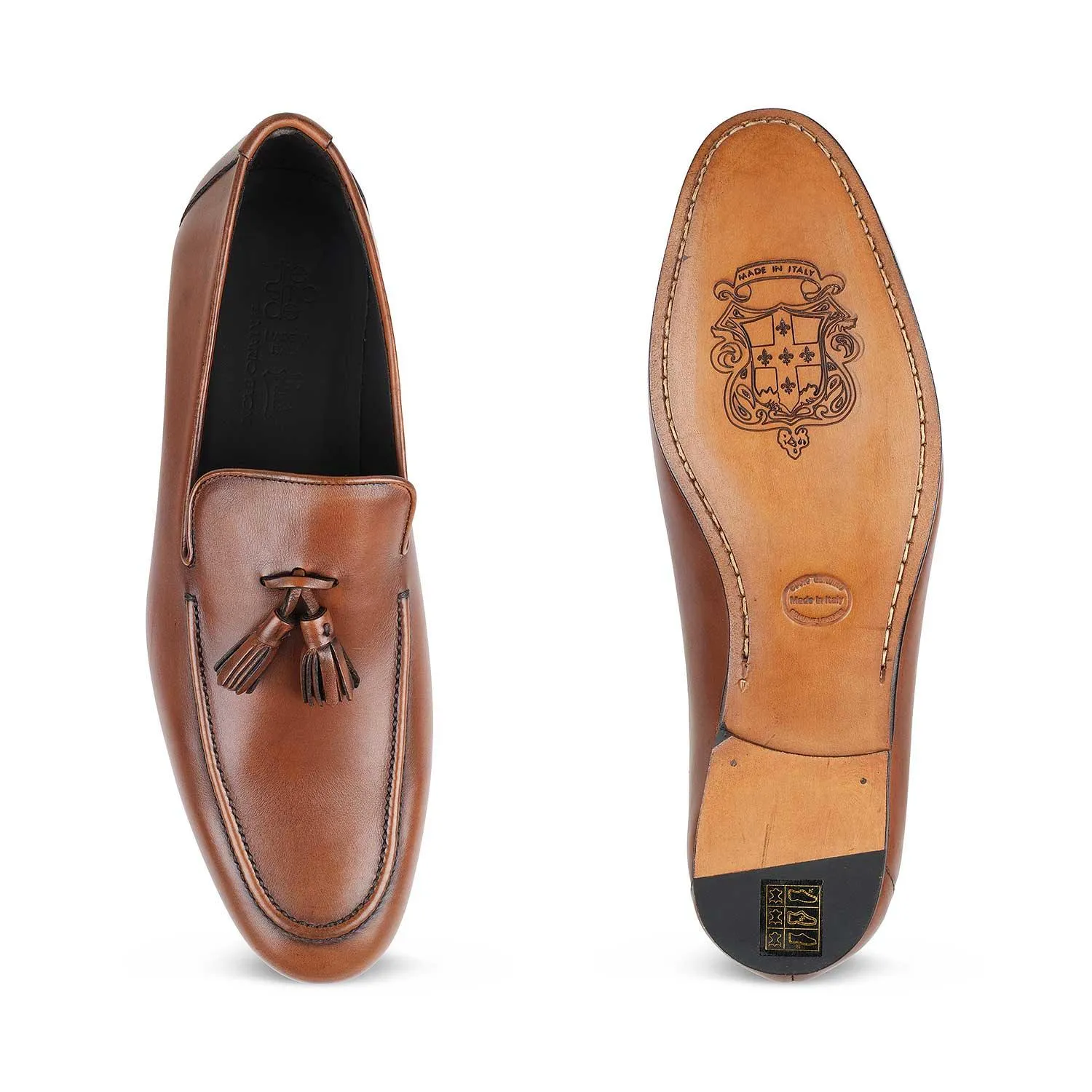 The Mancio Tan Men's Handcrafted Leather Loafers Tresmode