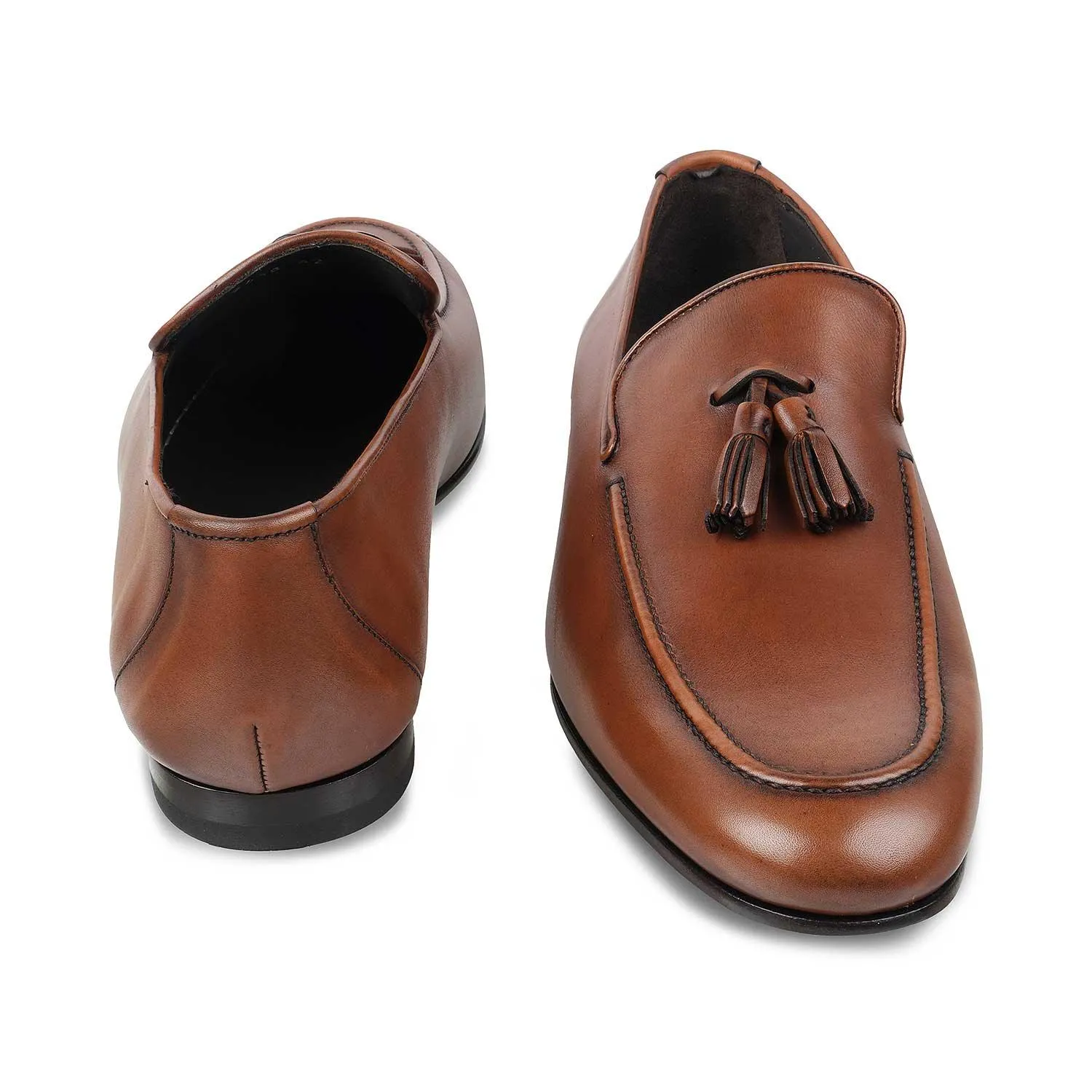 The Mancio Tan Men's Handcrafted Leather Loafers Tresmode