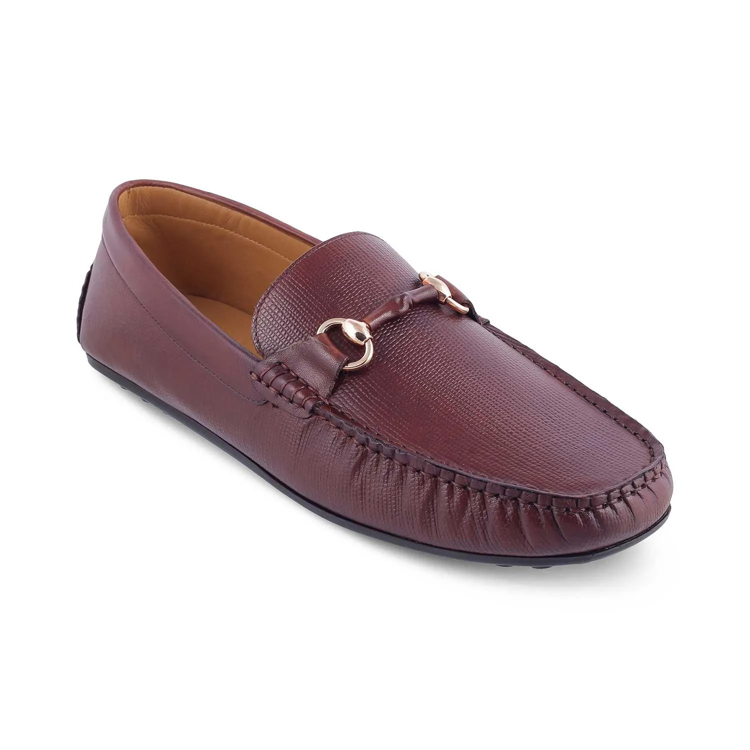 The Mills Tan Men's Leather Driving Loafers Tresmode