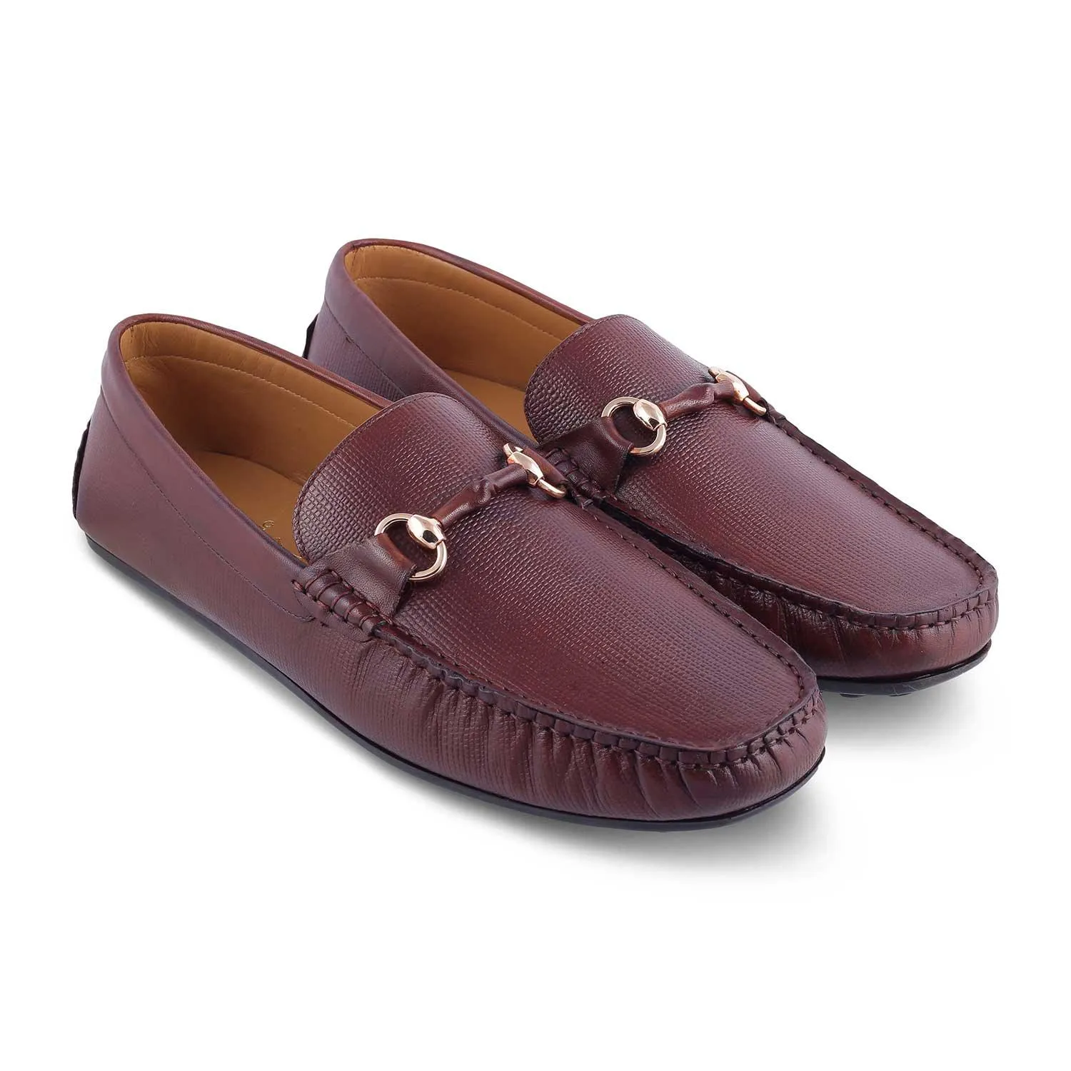 The Mills Tan Men's Leather Driving Loafers Tresmode