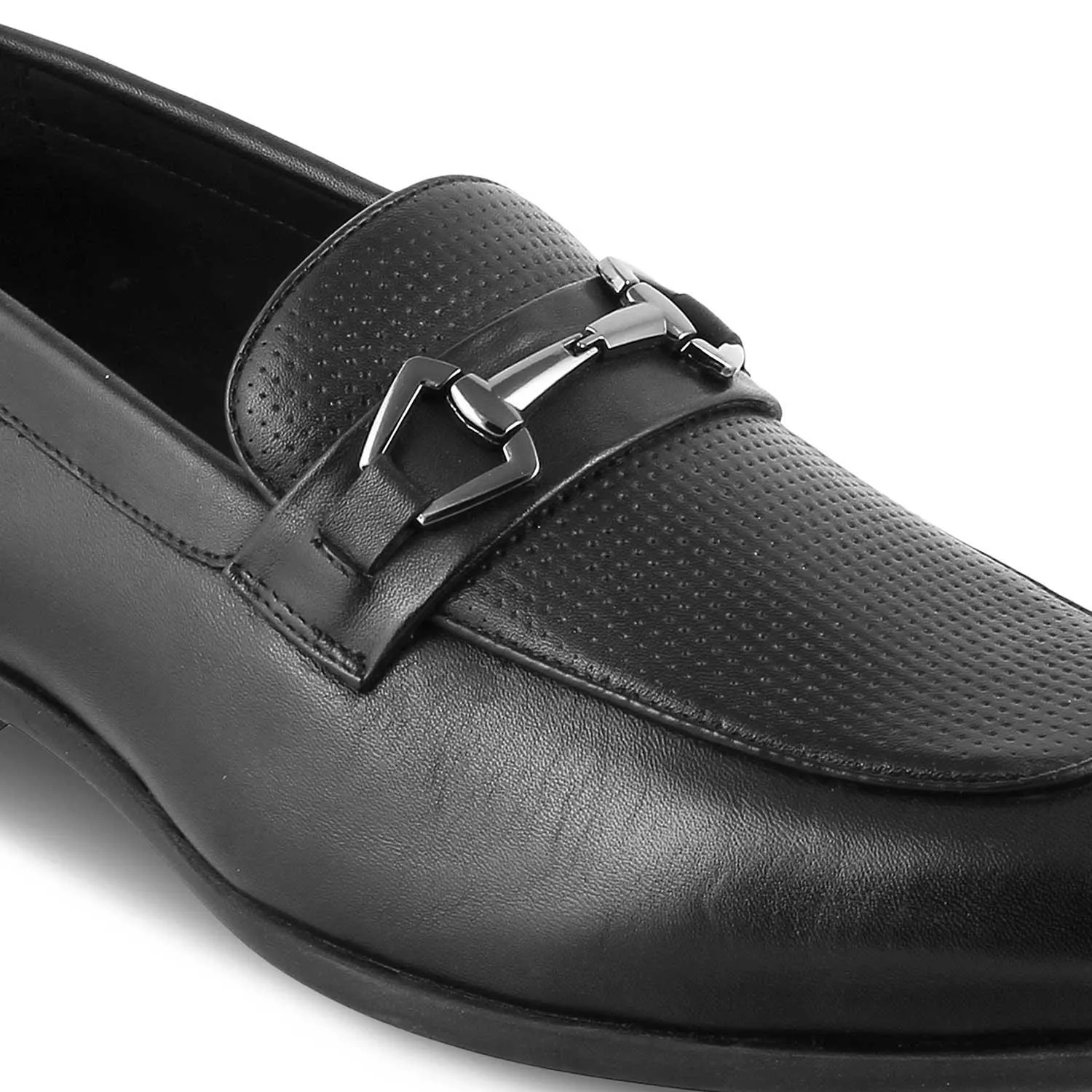 The Montli Black Men's Leather Loafers Tresmode