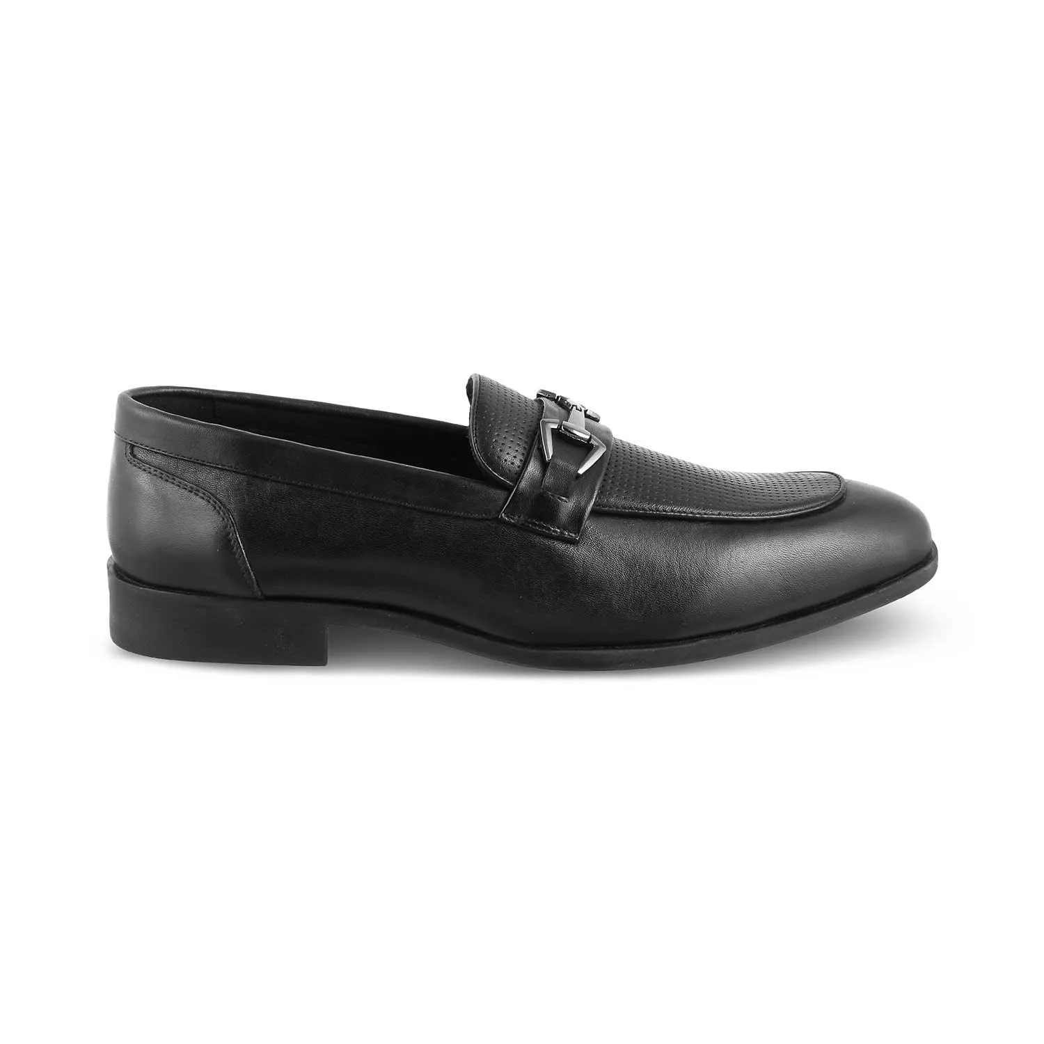 The Montli Black Men's Leather Loafers Tresmode