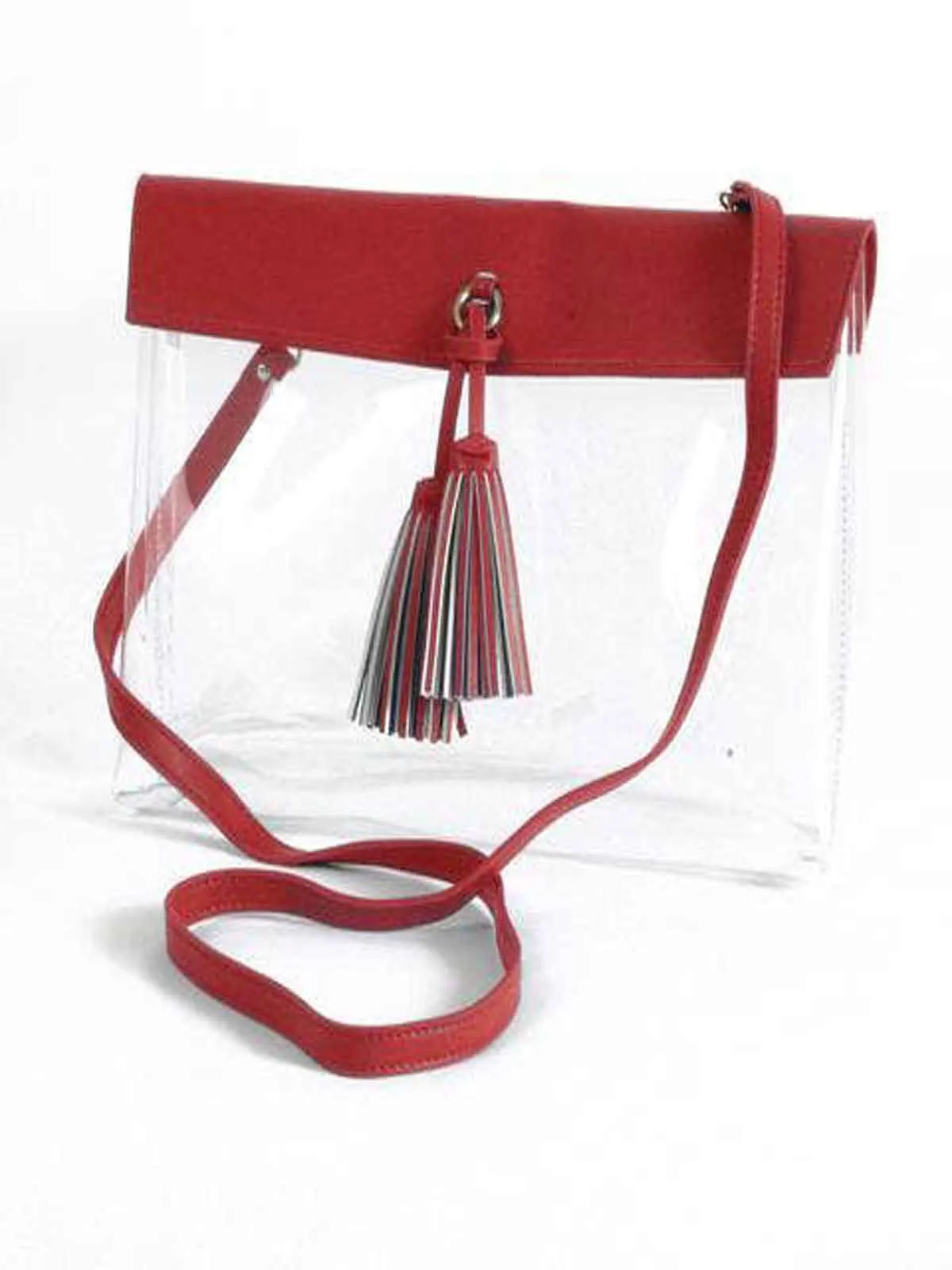 Vegan Leather Clear Stadium Purse