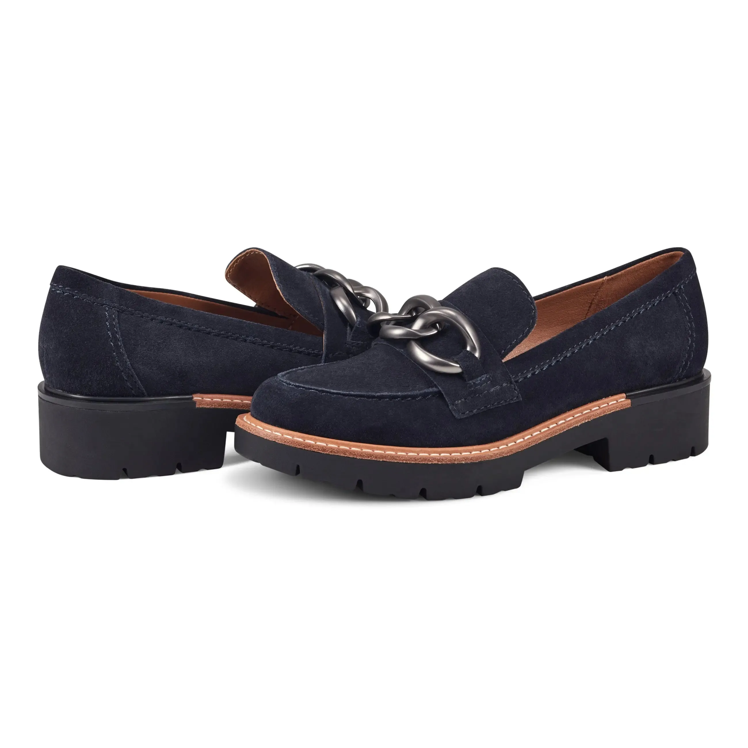 Zalor Round Toe Lug Sole Casual Slip-on Loafers